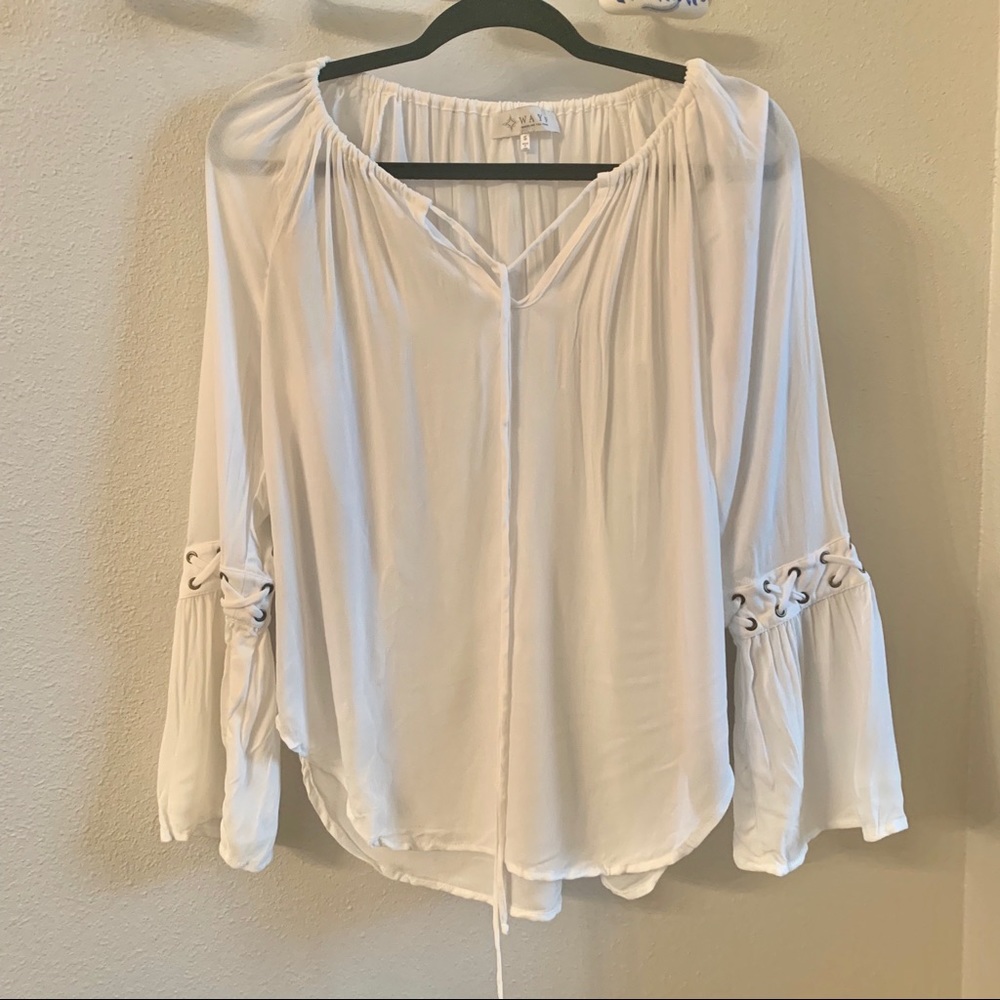 NEW WAYF Ivory Blouse Top Size Small
